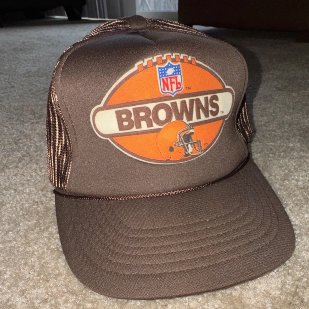 Cleveland Browns NFL Brown Mesh Trucker Hat One Size Football
